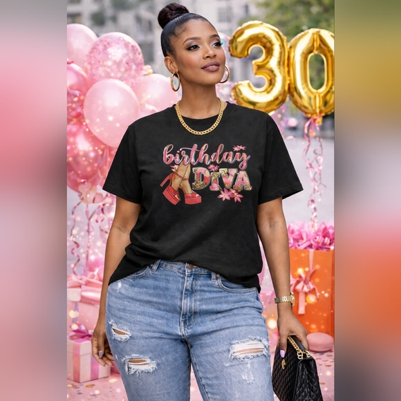 Tops - NWT Birthday Divas T shirt with heels